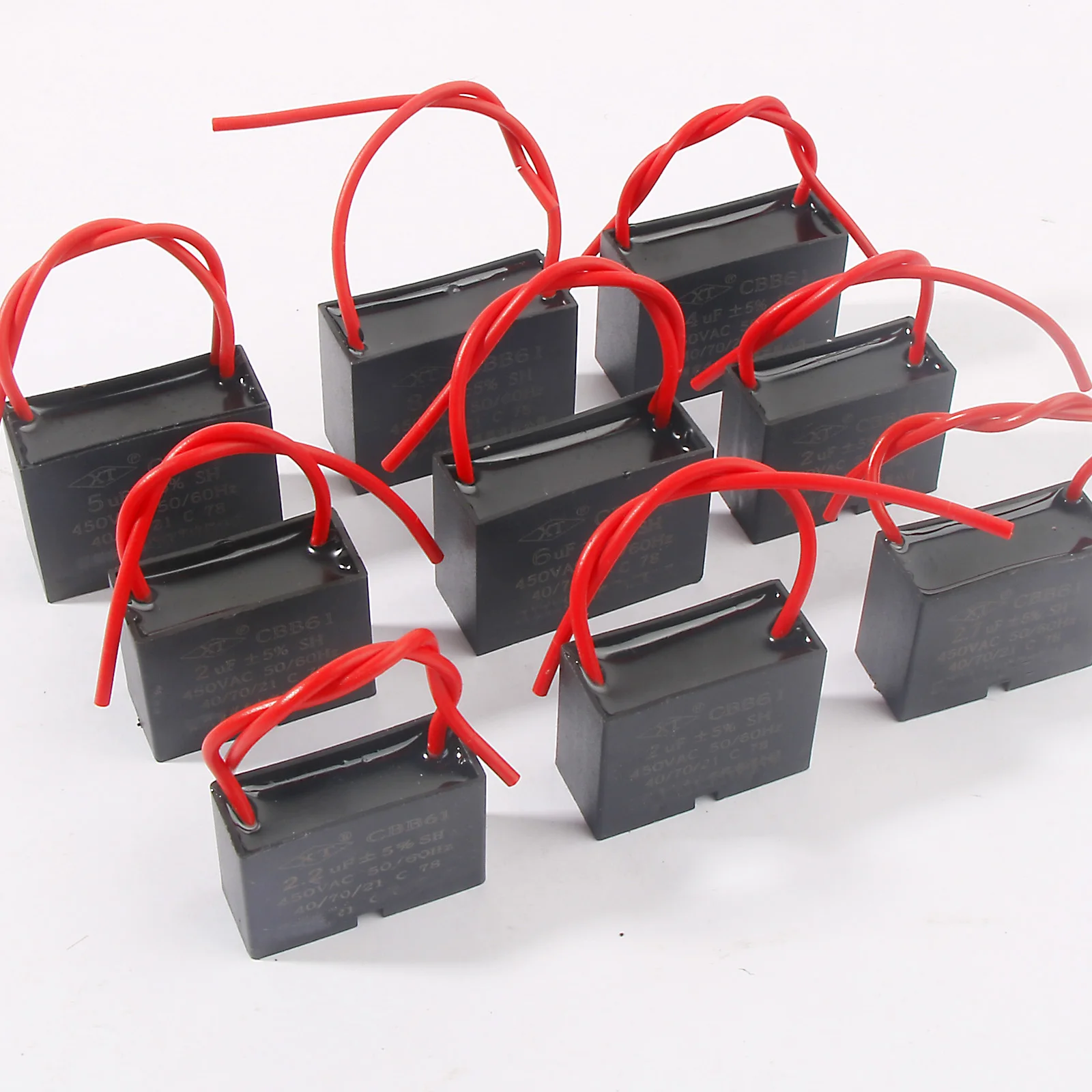 CBB61 Capacitor 450vac Fan Motor Run Starting Capacitors 0.5uf 1uf 1.5uf 3uf 4uf 8uf