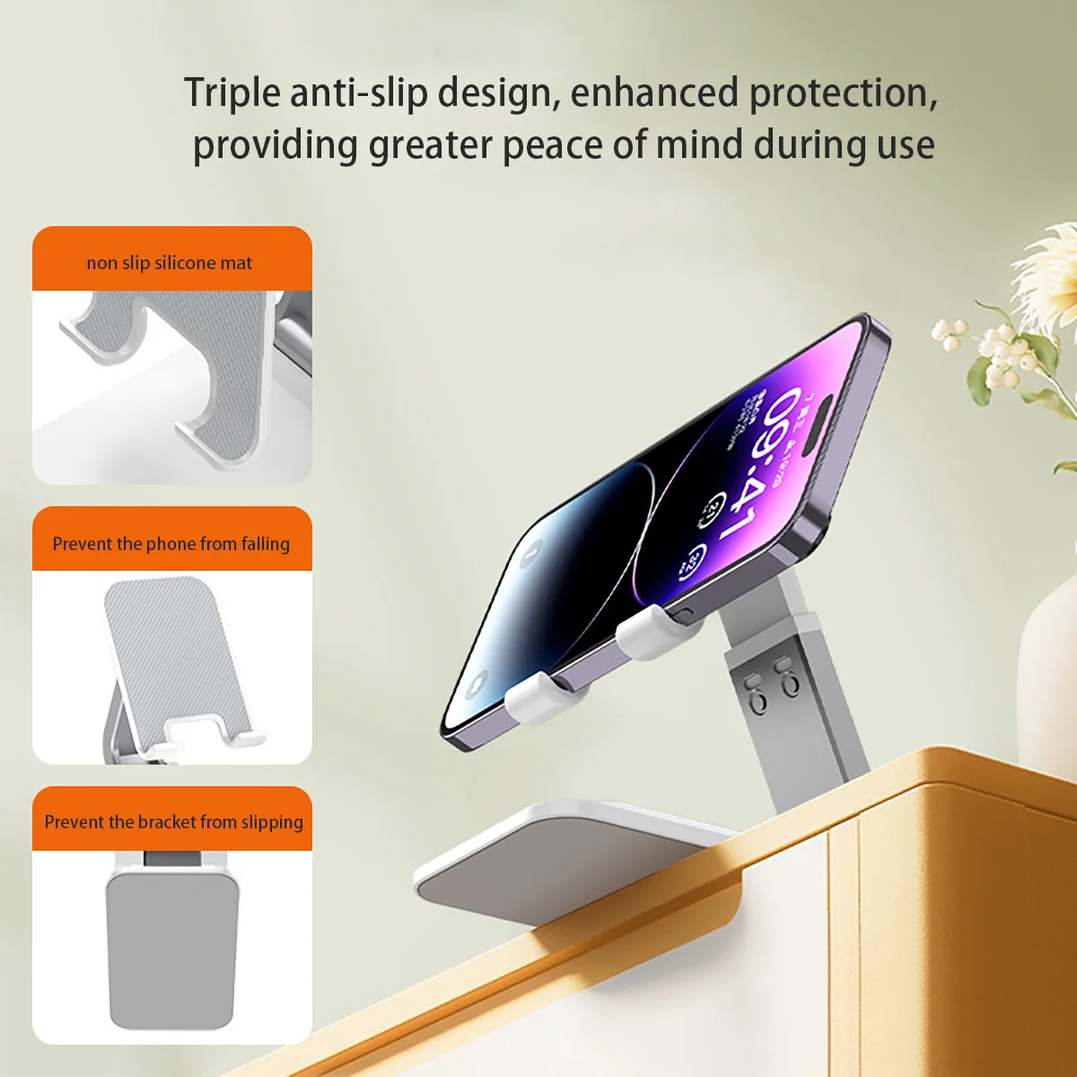 Universal Retractable Lazy Bracket Foldable Phone Tablet Holder for Bedroom Office Travel