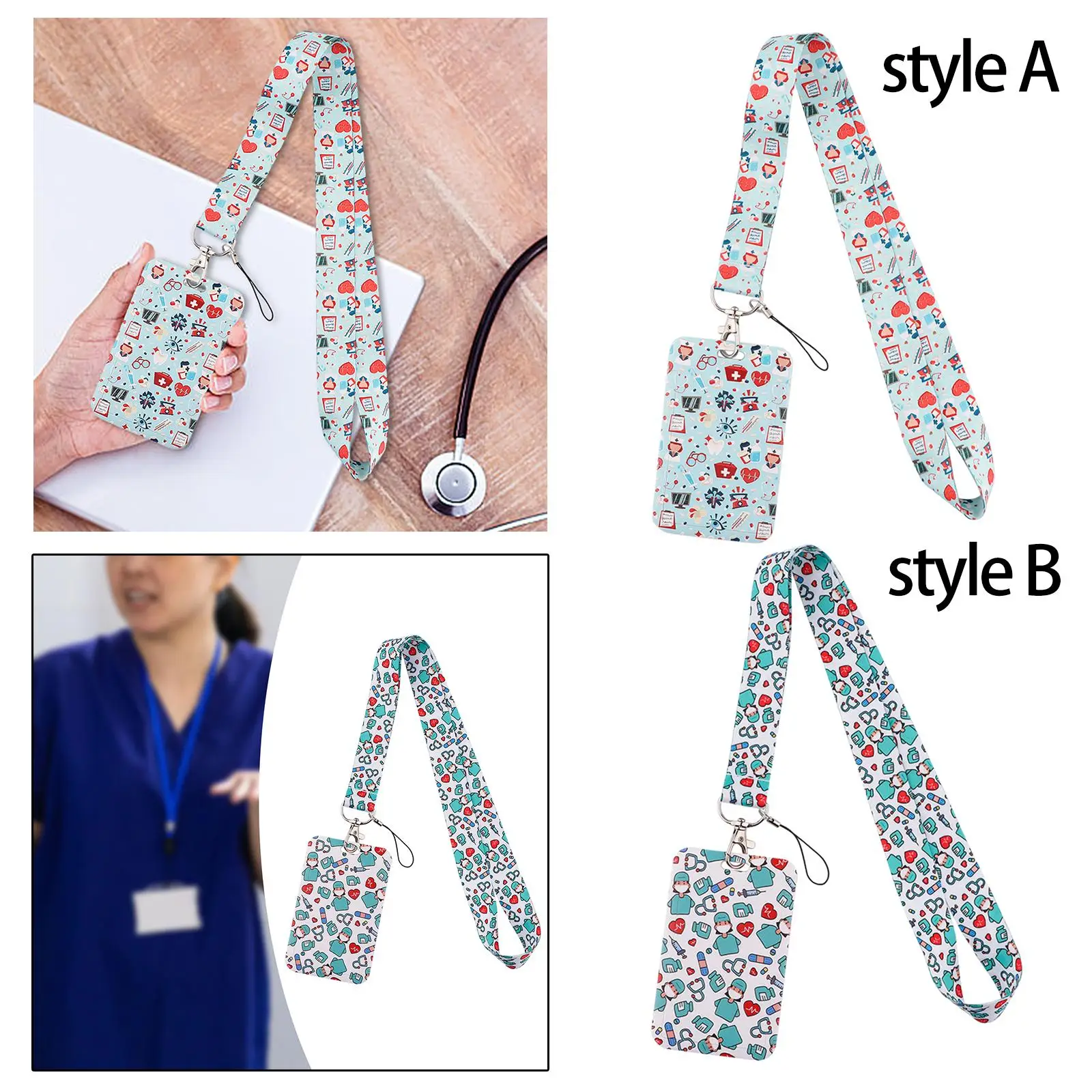 

ID Card Holder with Lanyard, Photo Card Holder, Portable Card Holder, Card