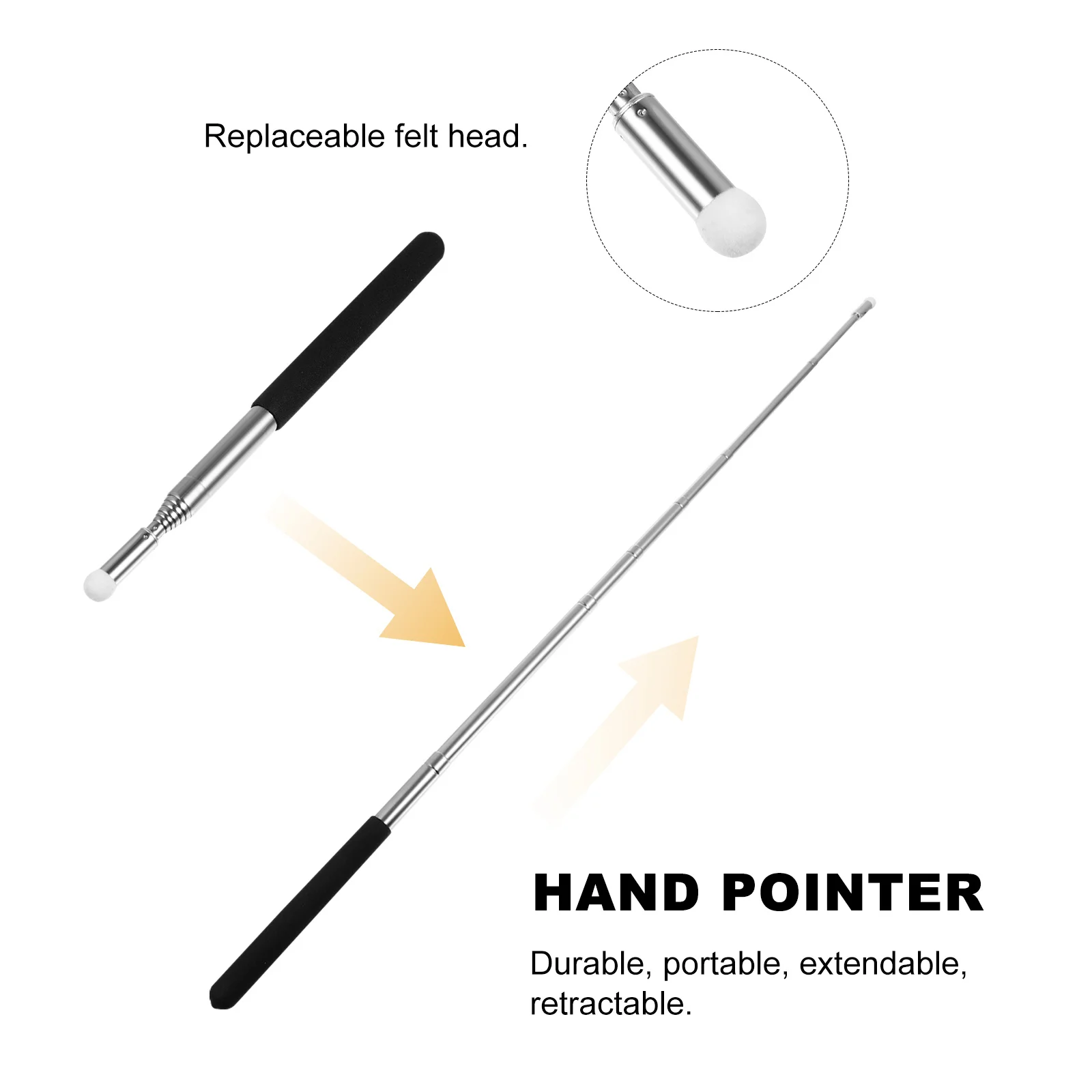 

Hand Pointer Extra Long 39 Inch Extendable Telescopic Whiteboard Pointer Classroom Presenter Portable Handheld Presenter