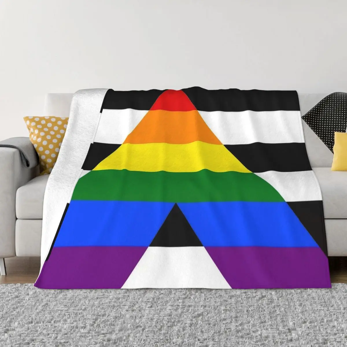 Ally Lgbt Fleece Throw Blanket Yaoi Boy Love Blanket for Bed Office Lightweight Thin Bedspread