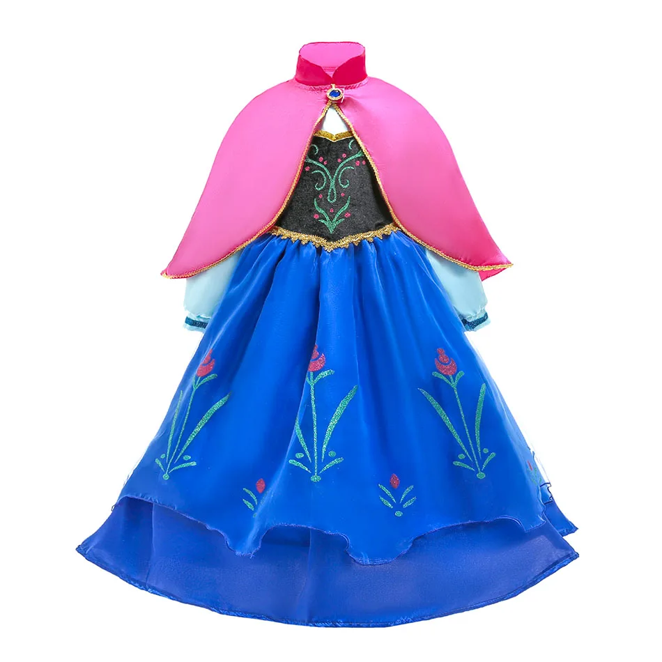 Girl Elsa Anna Dress Up Children Belle Snow White Jasmine Sofia Sleeping Beauty Fancy Halloween Costume Party Princess Clothes