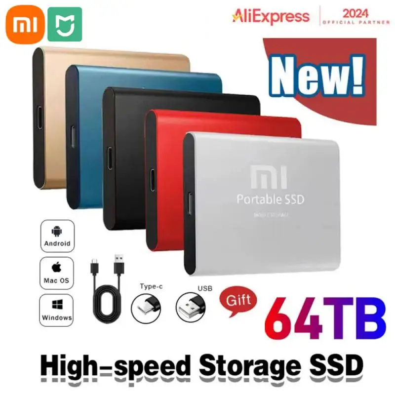 샤오미 MIJIA 휴대용 외장 하드 드라이브, 노트북용 외장 스토리지 하드 디스크, C타입 USB3.0, 2TB SSD, 4TB, 16TB, 8TB