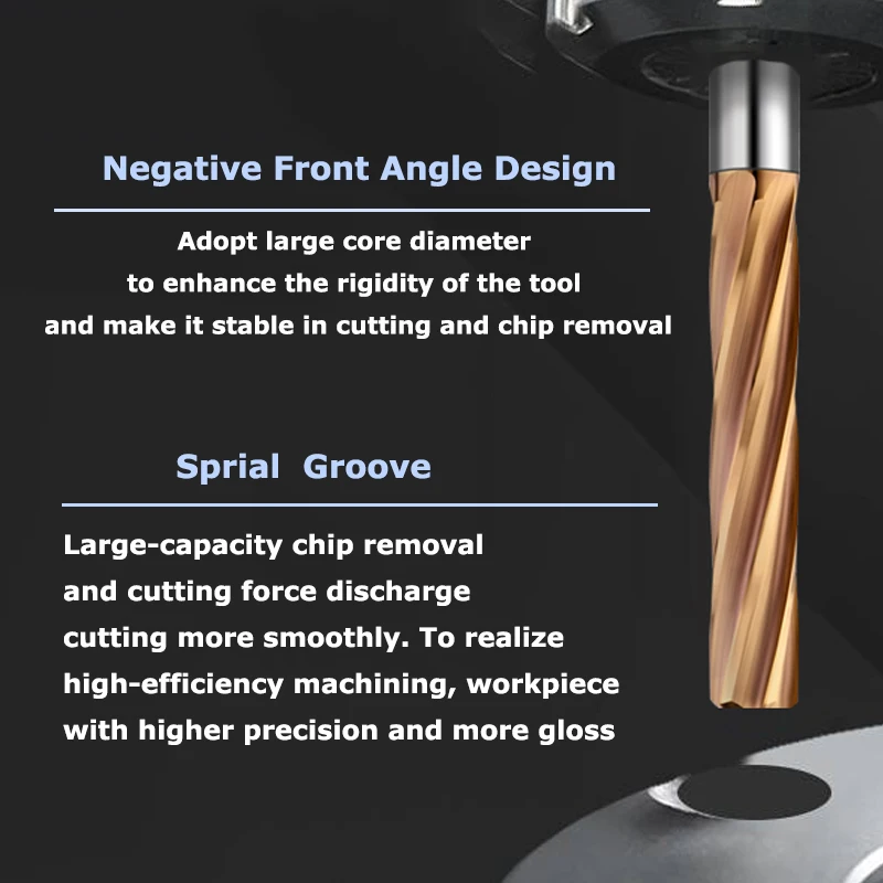 YZH 3.31mm~4.69mm Carbide Machine Reamer HRC50 HRC60 Spiral Groove Tolerance +0+0.005 Harened Steel Metal Cutter CNC Inner Hole