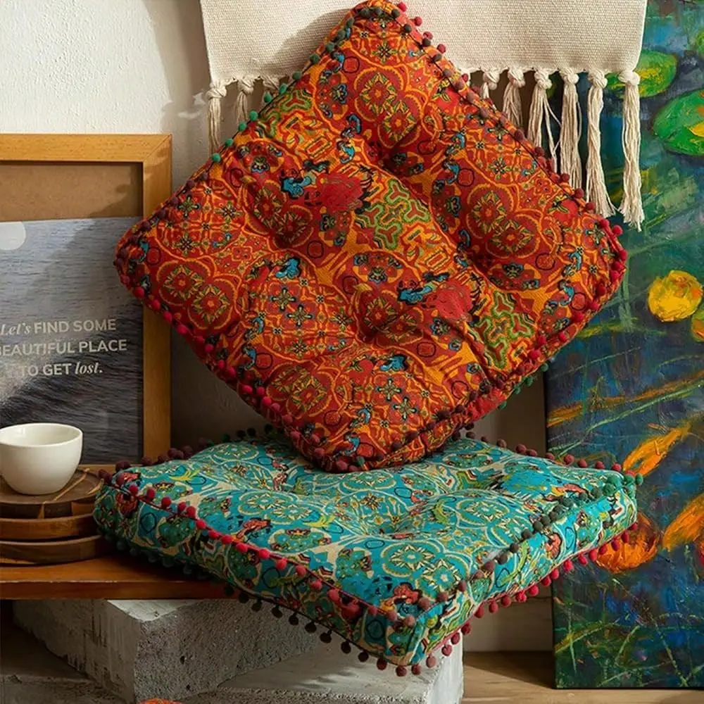 

Bohemian Seat Cushion,Indoor Boho Chair Cushions For Dining Chairs,Square Chair Pad,Decorative Seat Cushions For Kitchen Chairs