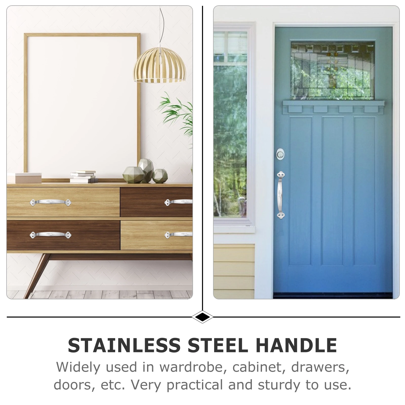 

10 Pcs Stainless Steel Drawer Pull H Furniture Accessories Wardrobe Cabinet Door Hardware Durable Practical Easy Installation