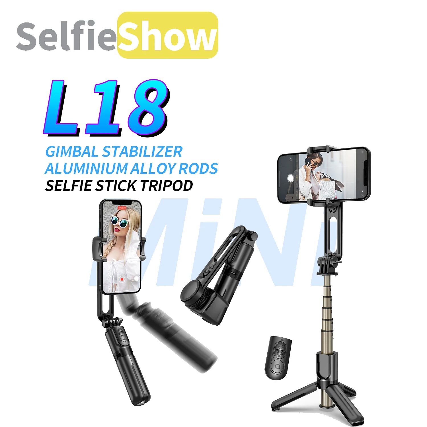 

Selfieshow L18 MINI Gimbal Stabilizer Wireless Foldable Selfie Stick Tripod Tripe for Cell Phone For IOS Android Smartphones