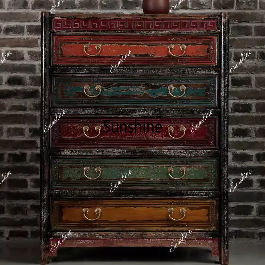

Retro and old Chinese pine porch cabinet complete furniture