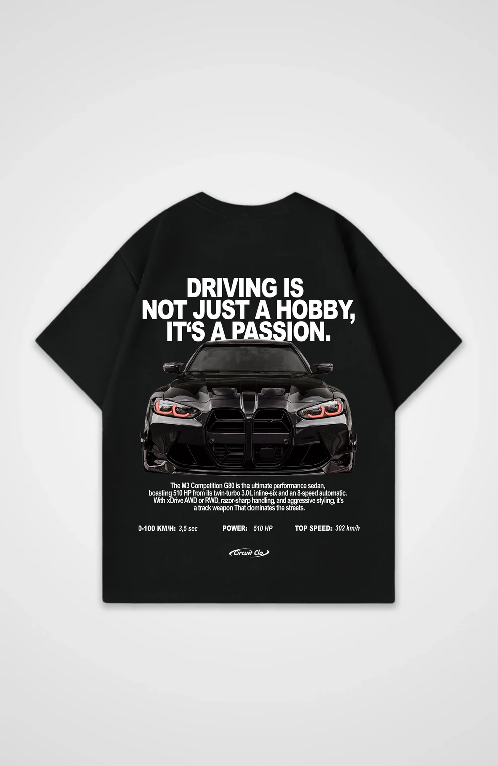 

2025 Summer New Racing Printed Cotton Y2K Top It's A Passion Dominated Shirt Large Size Crew Neck Men's and Women's Top T-Shirt