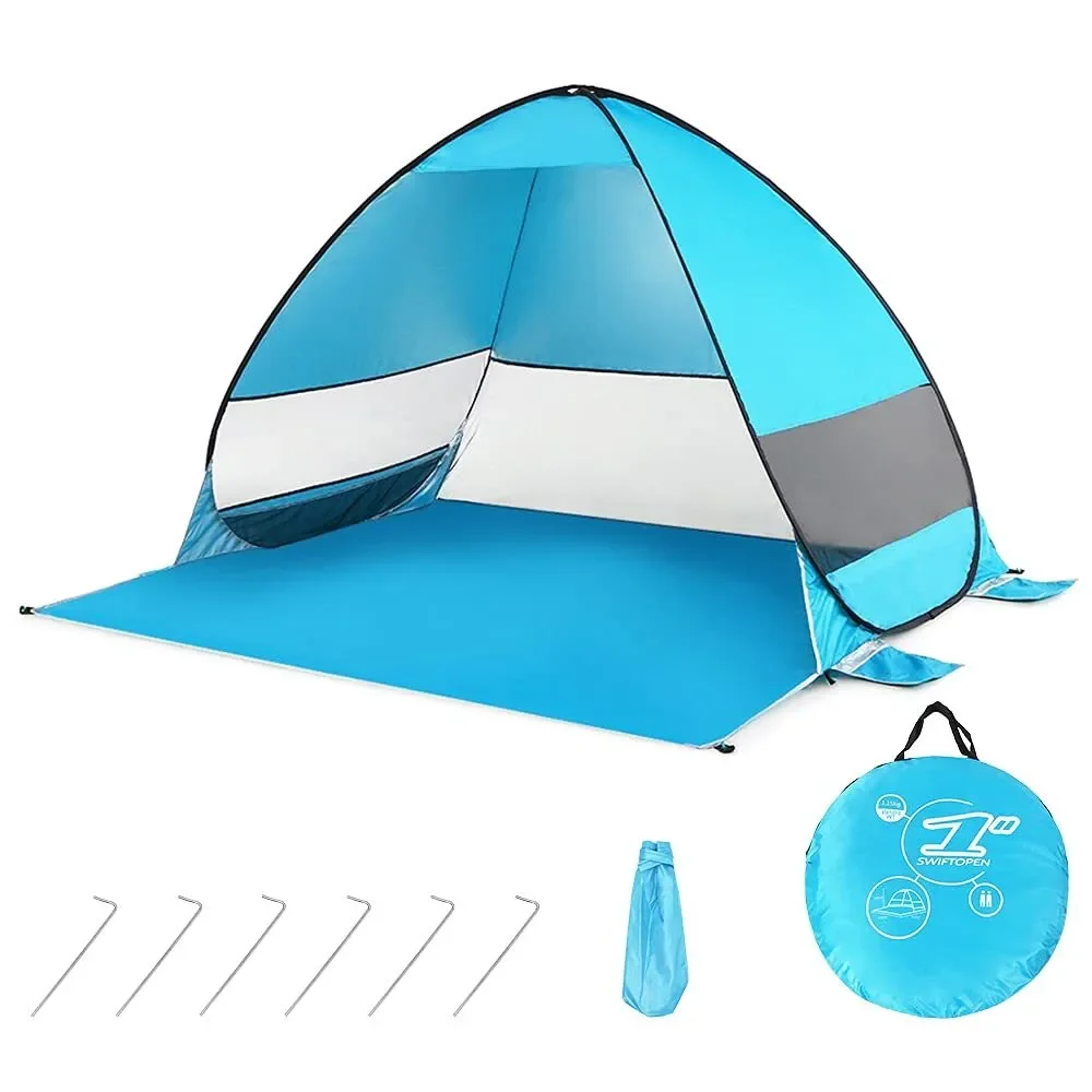 Tenda da spiaggia Pop-Up tenda da sole portatile riparo da campeggio all'aperto Canopy Mesh