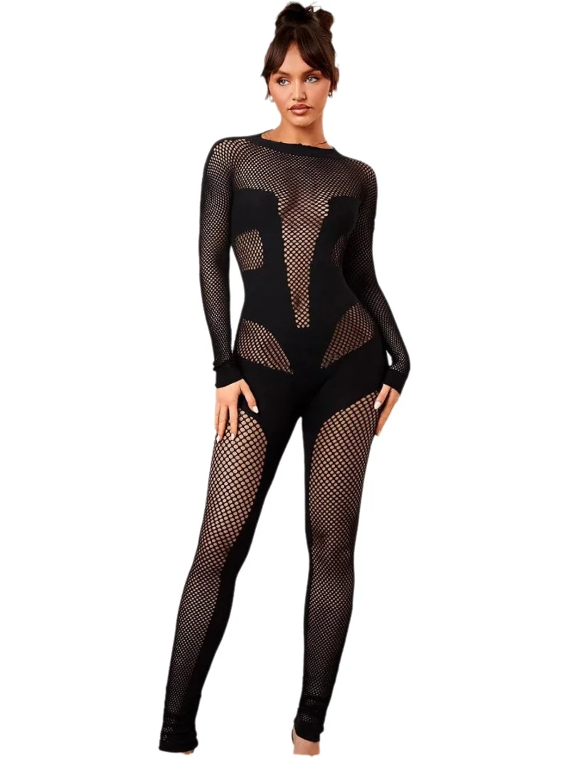 

Women's Bodysuits Pure Desire Style High-End Knitted One-Piece High Elastic Sexy Bodysuits Long Sleeved Bodysuits Charming D31H