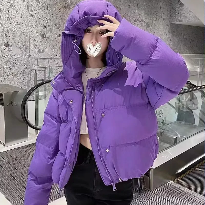 Winter Coat Women 2024 Fashion Winter Jacket Women Cotton padded Warm Parkas Outwear Short Hooded Solid Female Jackets Clothing