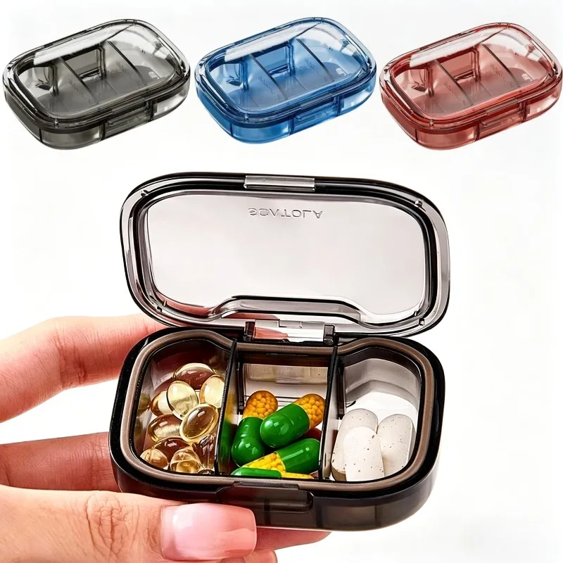 Tragbarer Mini-Pillen-Organizer Reise-Medizinbox mit Fächern Wasserdichter Medikamentenspender für Zuhause und Outdoor