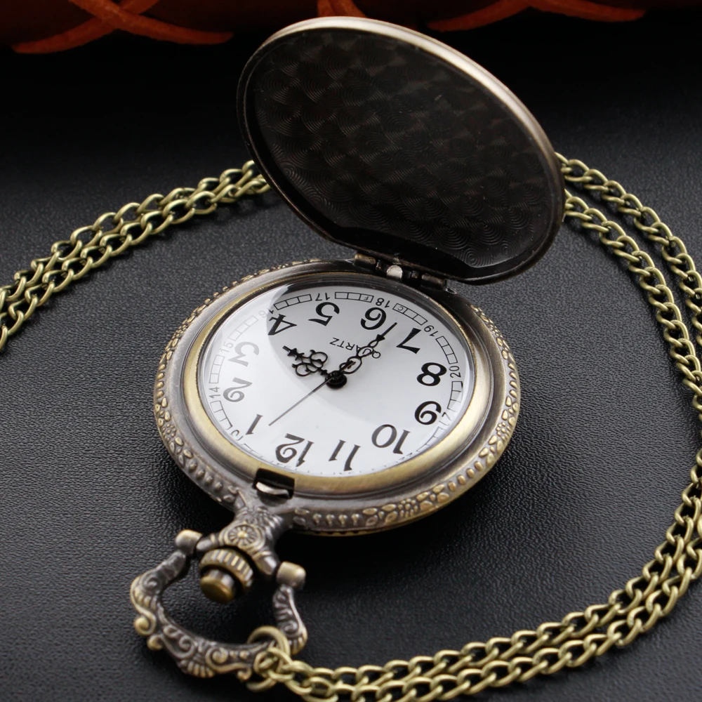 Mythology and Legend Series Flaming Monster Steam Punk Digital Bronze Quartz Pocket Watch Necklace Pendant Clock Series Gift