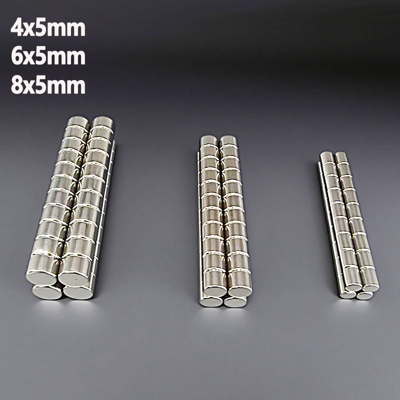 10-200pcs 라운드 자석 4x5 6x5 8x5mm 냉장고 사무실 차고 도구 공예 주방 냉장고 화이트 보드 4*5 6*5 8*5mm 액세서리