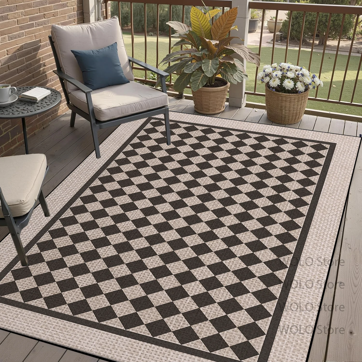 Outdoors Countryside Luxury Minimalism Plaid Rugs Easy Clean Fluffy Big Size Carpet Chinese Style Absorbent Floor Washable Mats