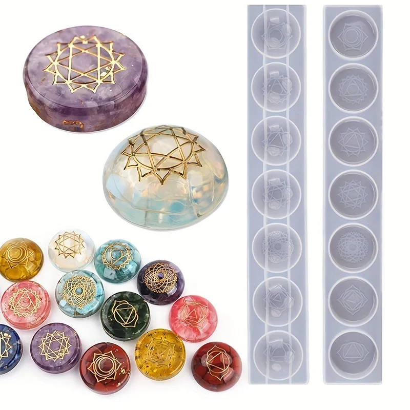 

2 pcs Resin Mold Silicone Round Casting Molds DIY Handicrafts Jewelry Pendants Keychains Decorative Ornaments