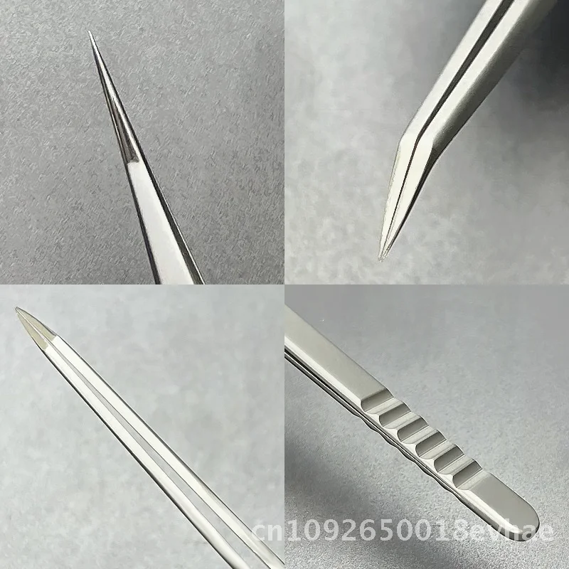 Ukrainian Style Stainless Steel False Eyelash Tweezers Precision Grafting Mirror Eyelash Tools - Matte Finish Princess Queen
