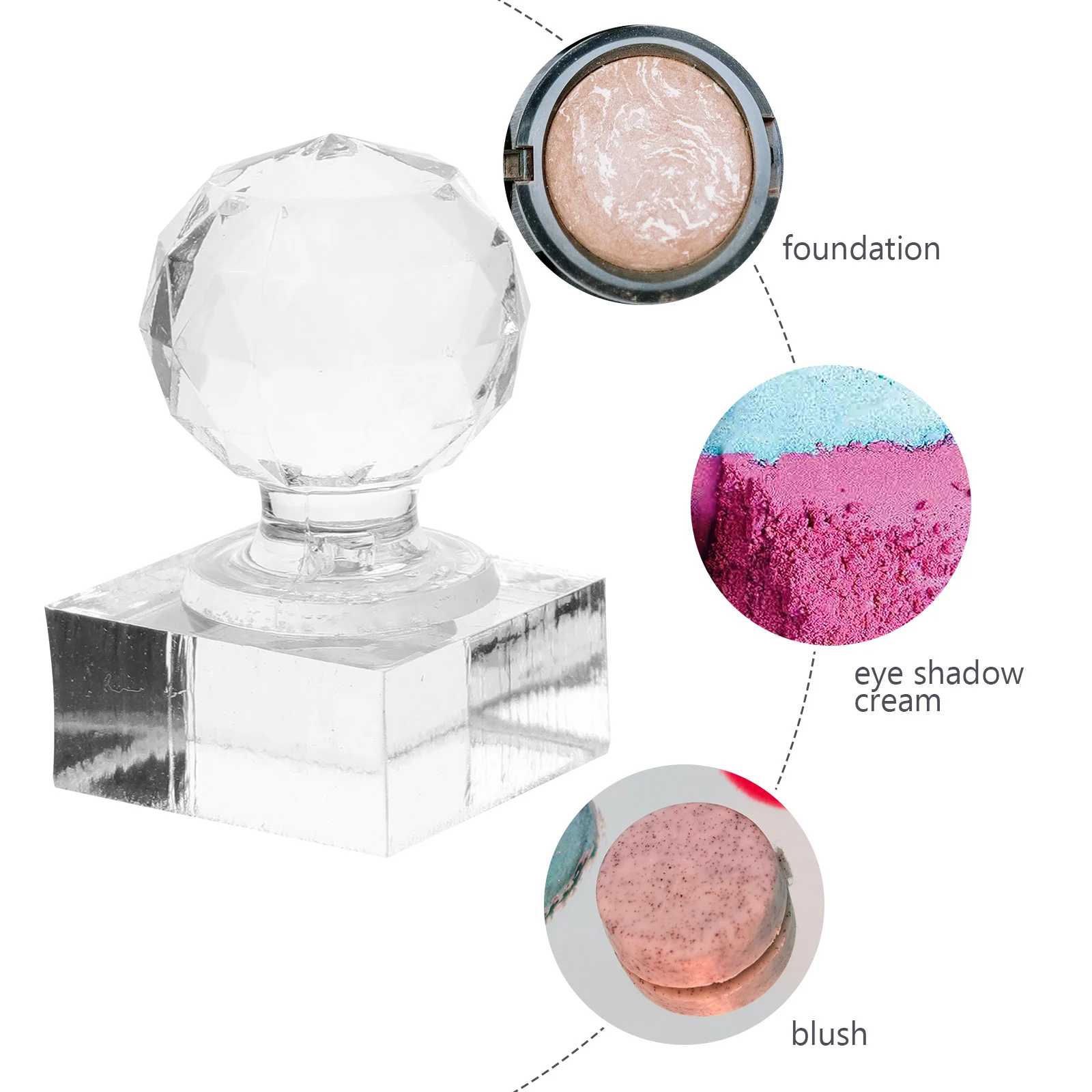 

Eyeshadow Press Tool Stamper Acrylic Pressing Seal DIY Powder Repair Makeup Gadget Efficient Compact Packaging