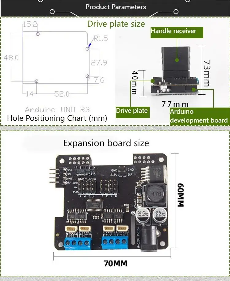 PS2 Joystick Shield Board 5–12 V mit 4 Kanälen Motoren und 8 Kanälen Servos Programmierbarer Roboter für Arduino Roboterauto Roboterarm – Detail 6