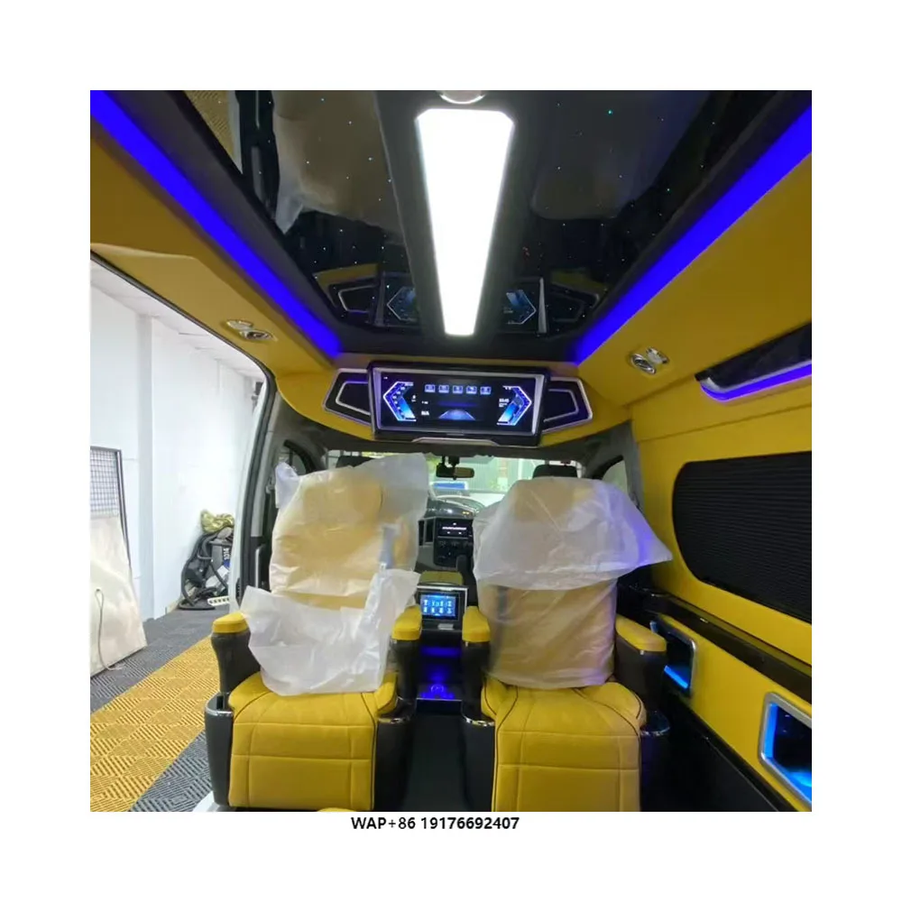 Premium Orange Customizable Interior Upgrade Kit for Vito/Viano High Roof Includes Leather Seat Covers Dashboard Trim