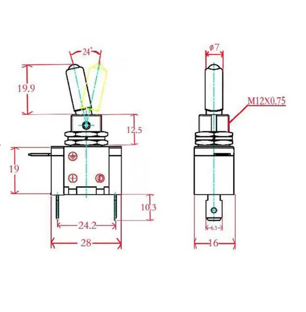 1SET carbon cover mixed color LED toggle switch for car, yacht, and truck lighting, with safety airplane flip cover protection 1