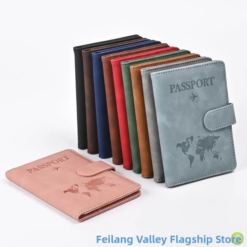 

Anti-Theft RFID Passport Protector Wallet Ticket Clip Travel Document Card Holder Multifunctional Leather Passport Cover