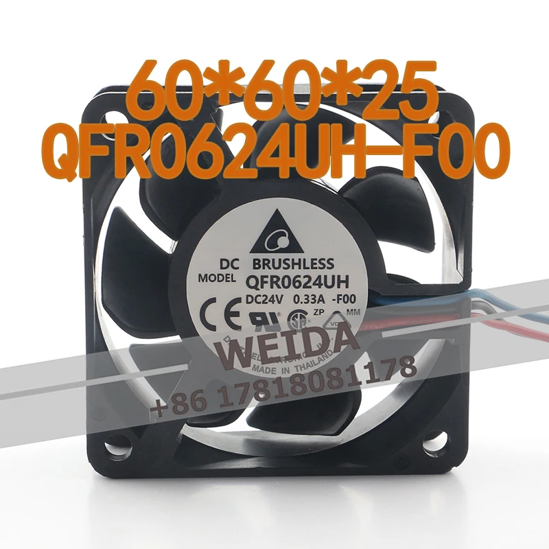 

6CM Cooling Fan Delta 24V 0.33A AC EC 6025 Dual Ball High air Volume Inverter Control Cabinet QFR0624U-F00