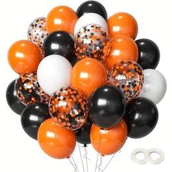 30pcs 12Inch Black Orange Latex Balloons Halloween Pumpkin Skeleton Ghost Party Decoration Halloween Party Air Globos Supplies