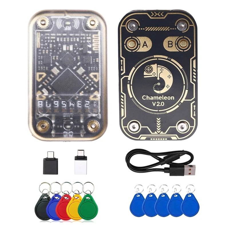 【RECOMENDAR】Chameleon V2.0 125Khz 13.56Mhz RFID Smart Chip Reader Emulator+ 5XUID/CUID Keychain Card Decoder NFC Duplicator