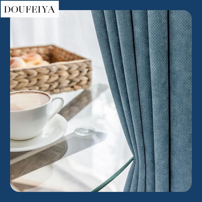 

Fashion Modern Nordic Curtains Shading Heat Insulation Pure Color Simple Shade Shading Curtains for Living Dining Room Bedroom