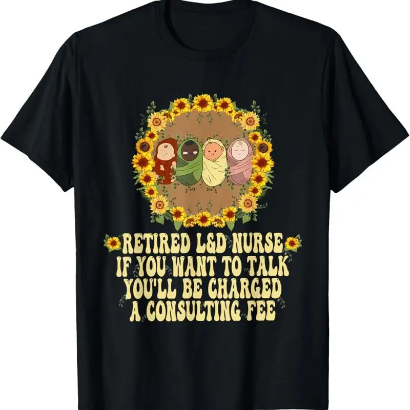 تي شيرت ممرضة متقاعدة L D مضحك للعمل والتسليم #1