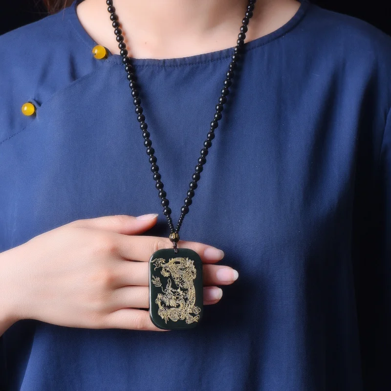Exquisite Hetian Green Jade Soaring Prosperity Pendant