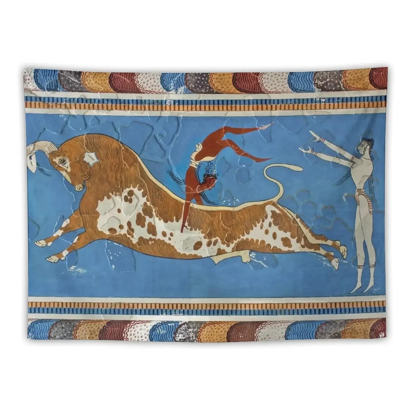 Bull-Leaping Fresco Tapestry Room Aesthetic Outdoor Decor Room Decoration Accessories Room Decor Aesthetic Tapestry