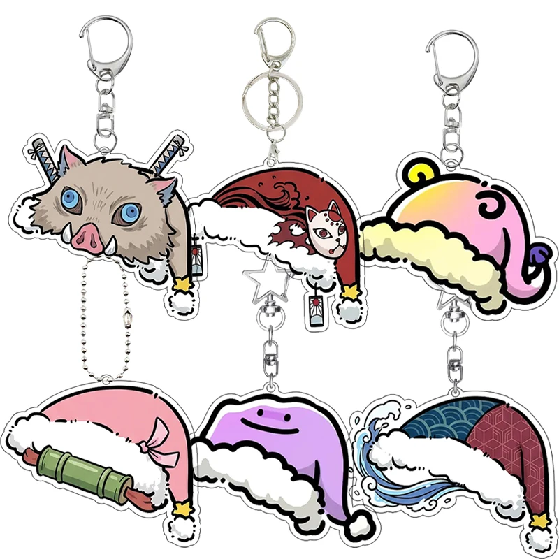 

Cartoon Anime Tanjiro Nezuko Tsuyuri Kanawo Acrylic Keychain Jewelry Bag Backpack Hanging Accessories Key Ring Gifts Ornament