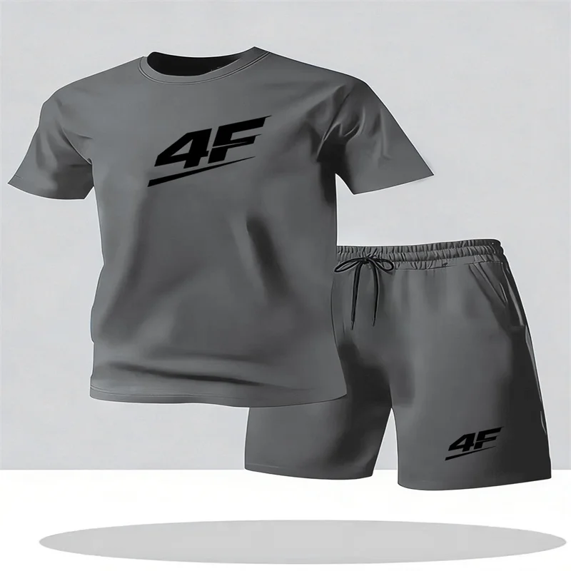 

Летний популярный мужской комплект: футболка и шорты, спортивный костюм с принтом, повседневный модный комплект с коротким рукавом, мужской спортивный костюм для бега