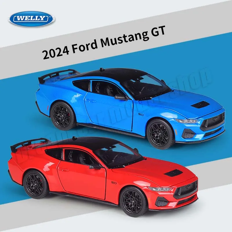 

WELLY 1:24 2024 Ford Mustang GT Die-cast Alloy Car Model Toys Collectible Miniature Cars Model Decoration Holiday Gift