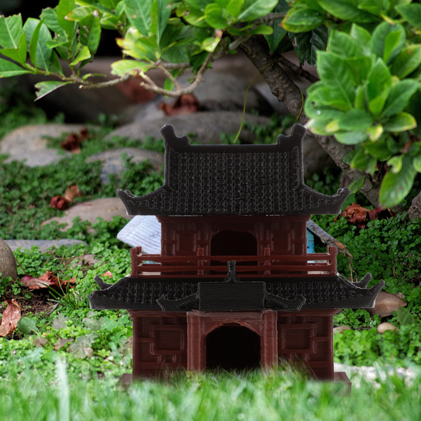 Miniature Pavilion Decorations Fish Tank Aquarium Plastic Plants Chinese Bonsai Ornaments