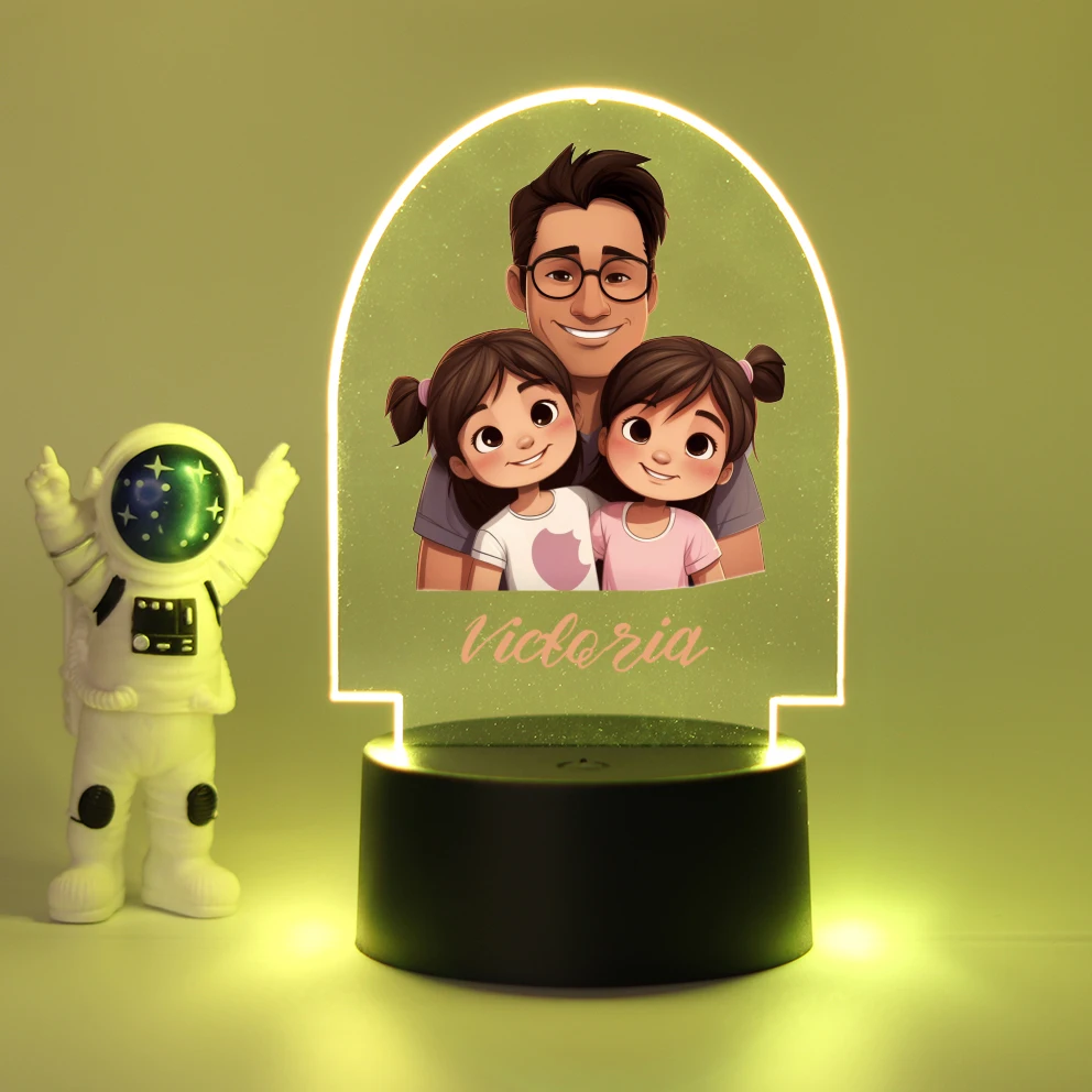 

Personalized Custom Father Cute 3D Led Mange Avatar Room Decor Gift 3D Led Night Light Color Changing