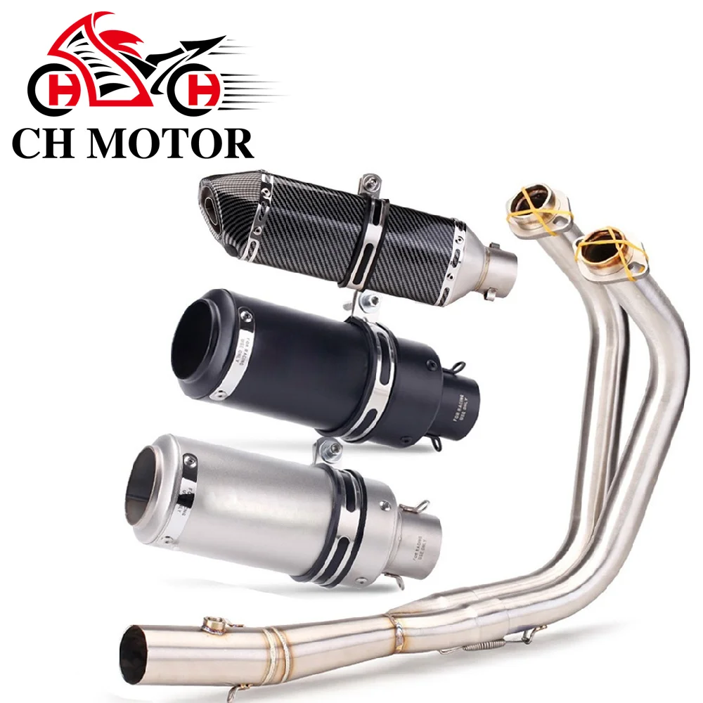 

Stainless Steel Motorcycle Exhaust Slip-On Exhaust Escapes Para Motos Full Systems Front Pipe For Kawasi VN650 EN650 Vulcan S650