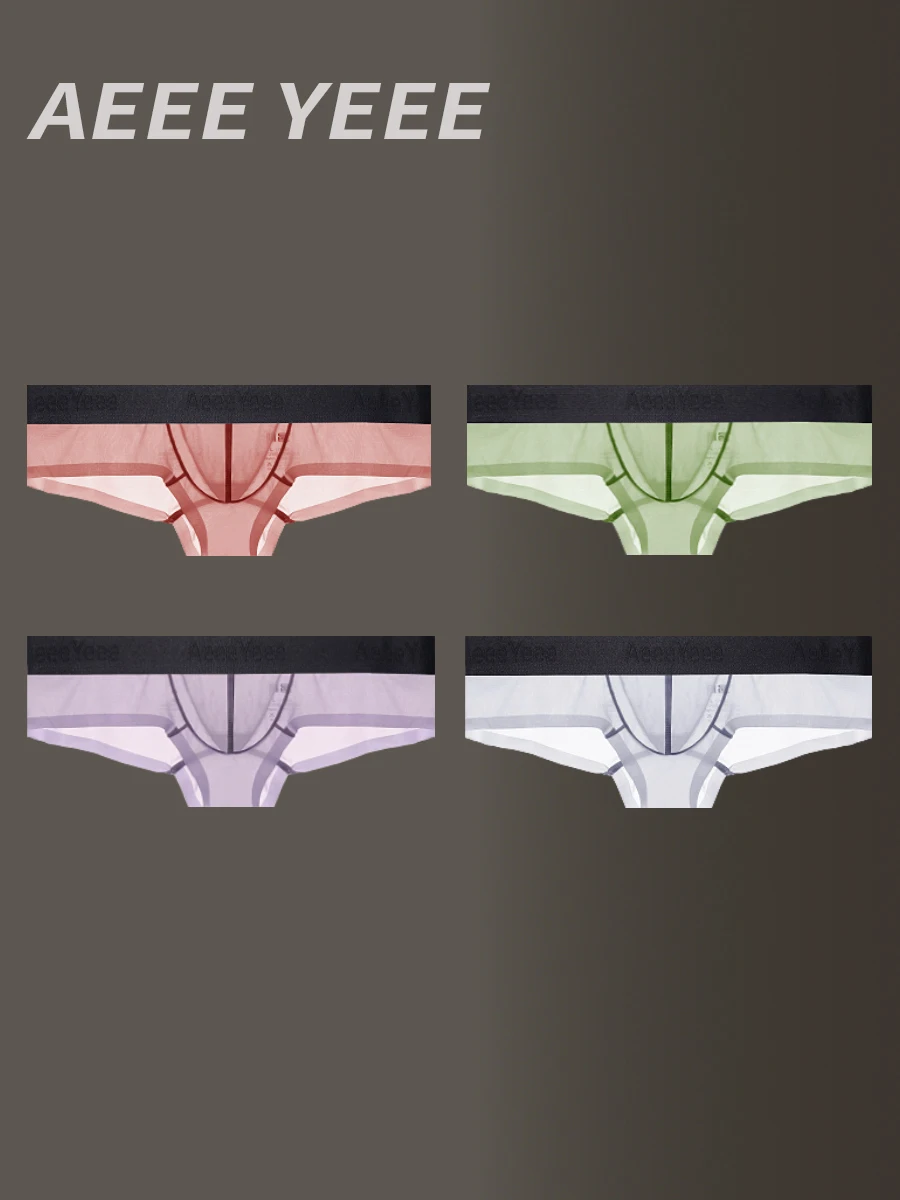 

Sexy See Through Underwears Short Panties Male Sheer Plus Size Briefs Lingeries Bottoms