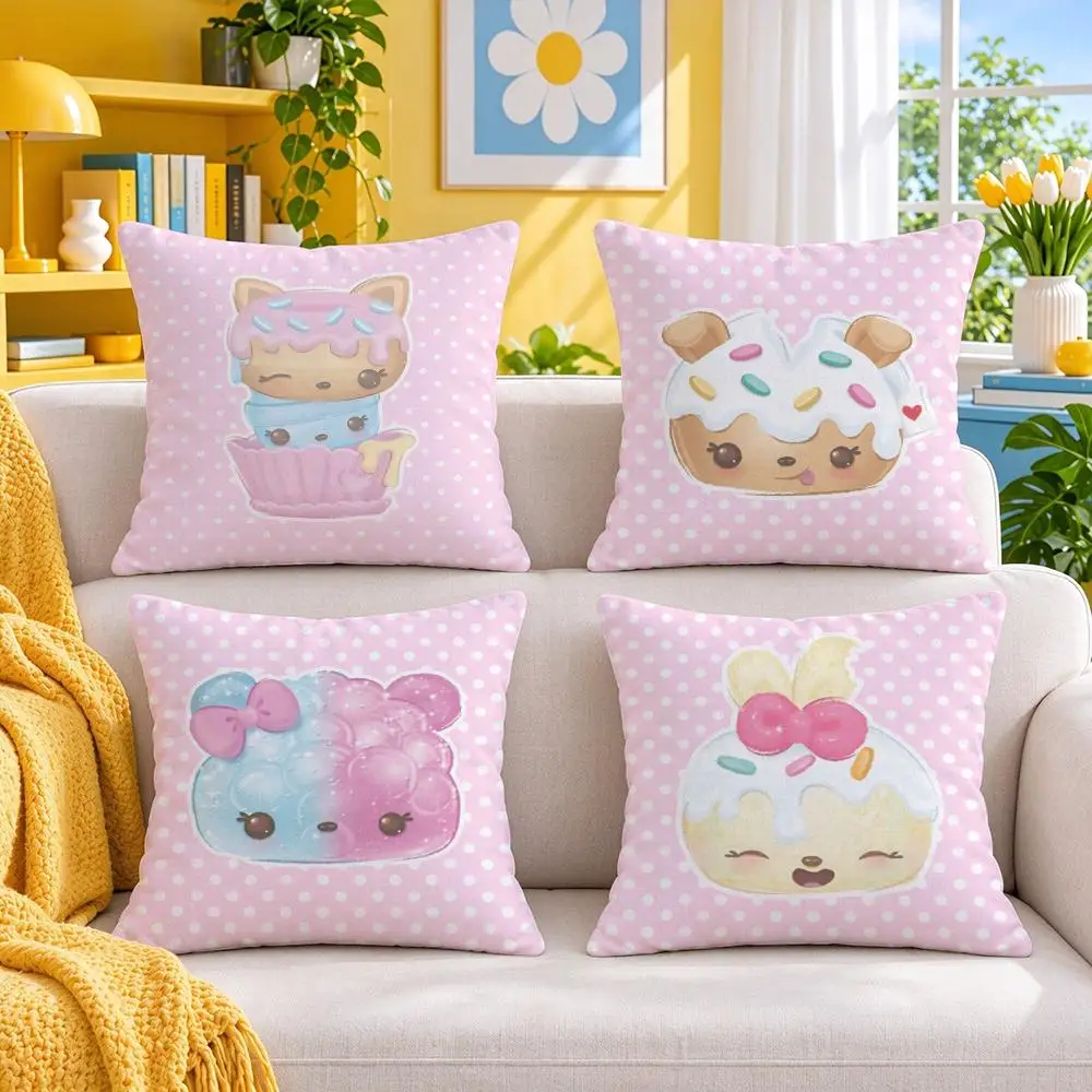 character Num Noms Cushion Cover Throw Pillow Short Plush Fresh Bright Cushion for Bedroom Sofa Ornament Present Gift