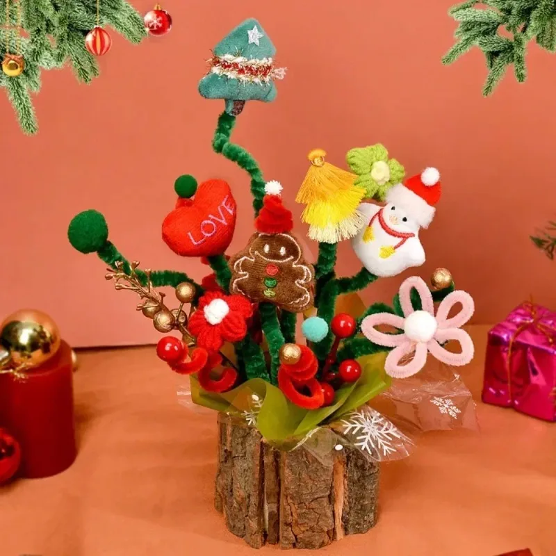 Kerstboeket Kerstcadeau Kerstboomversiering wol bloem twist stick woonkamer ornament buitenlandse handel hoog gevoel