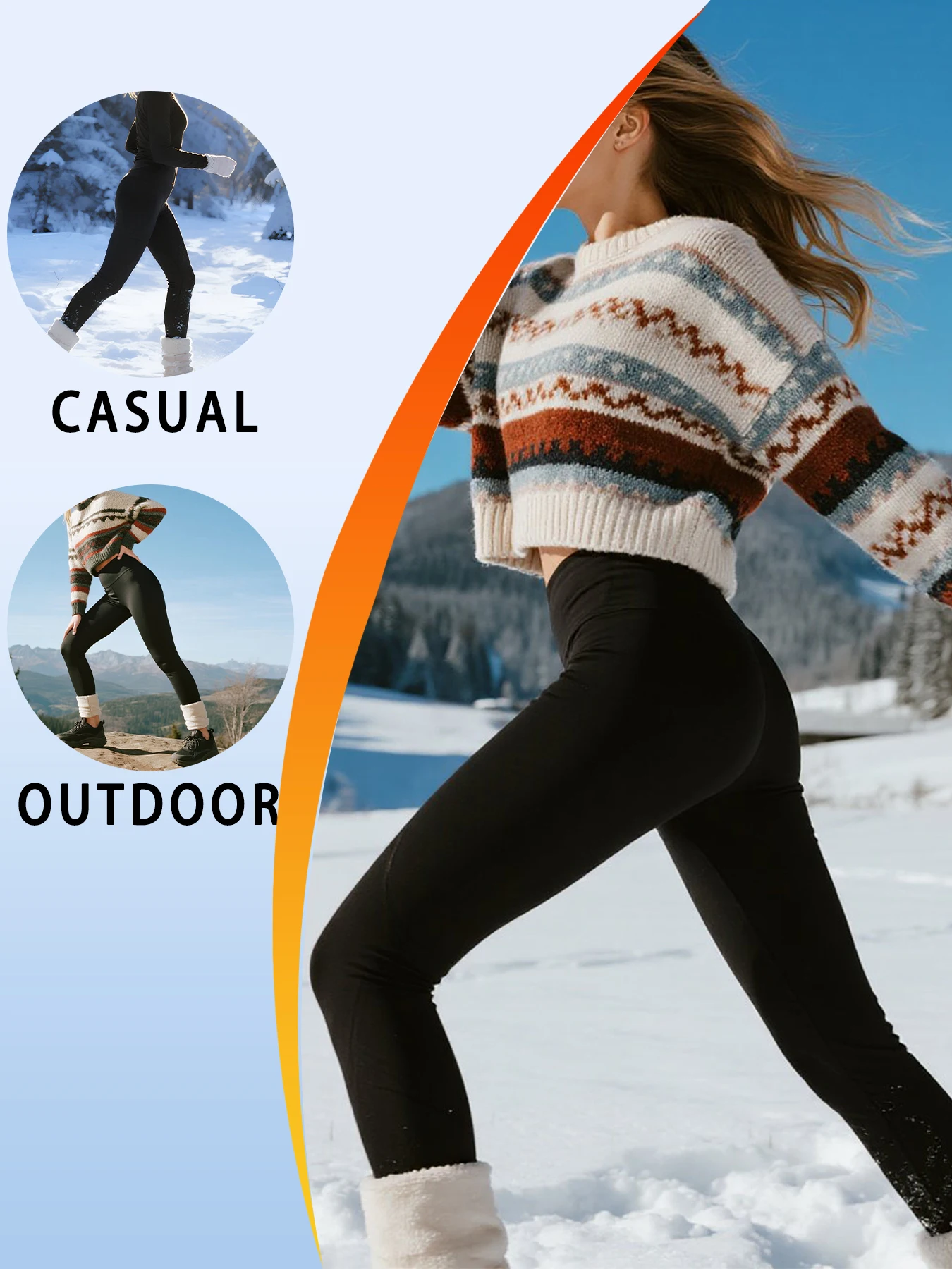 

Womens Thermal Fleece Lined High Waisted Leggings. Workout Winter Warm Thick Tights Soft Yoga Pants