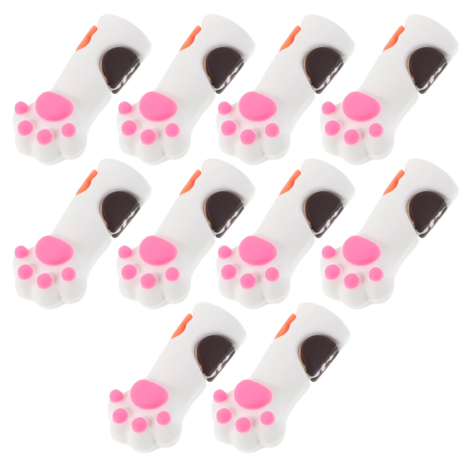 

10Pcs Nail Tool Silicone Covers Cat Paw Shape Nipper Protective Sleeves Manicure Pedicure Cuticle Scissors Reusable Caps