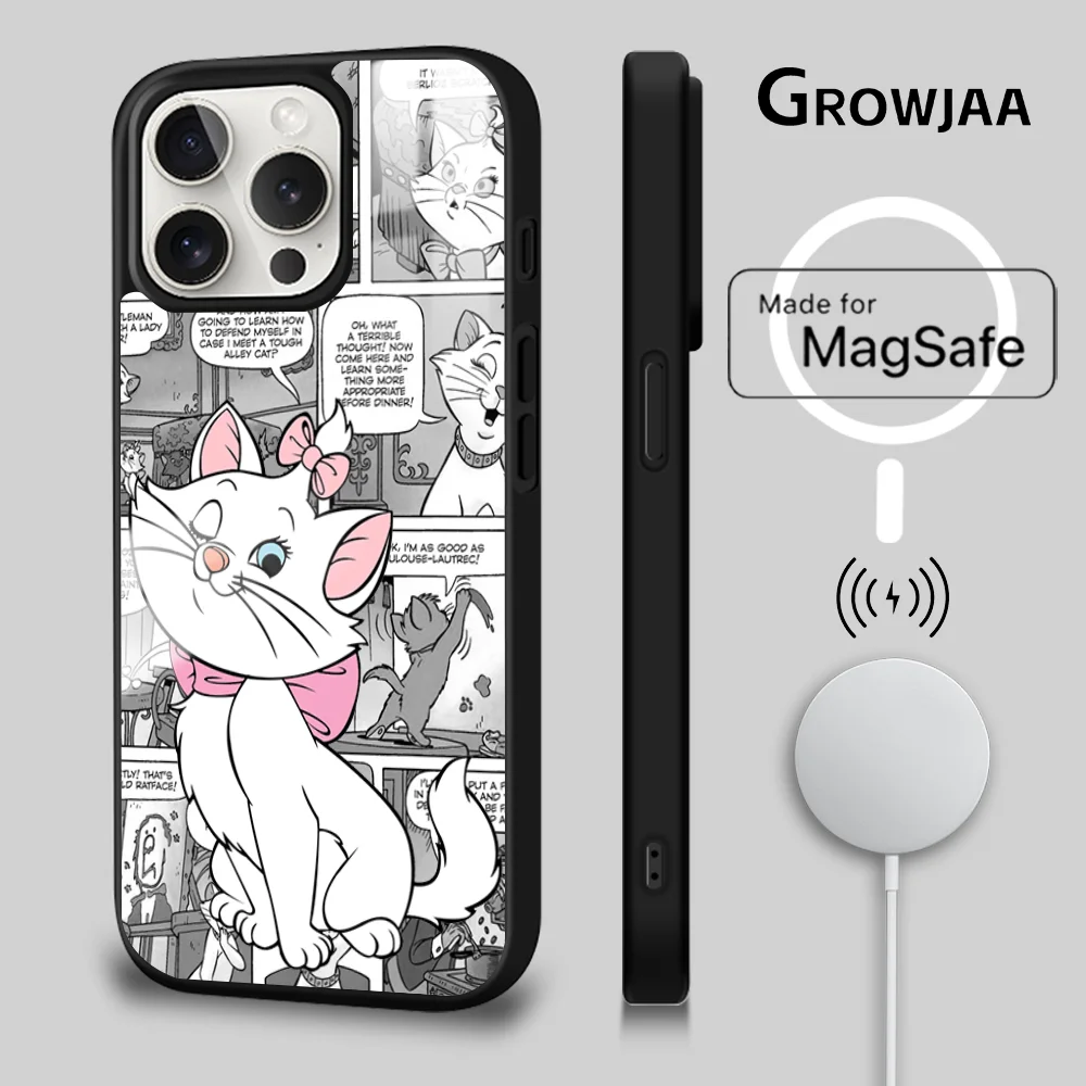 Cartoon Movie The Aristochats Phone Case, Magsafe Mirror, Wireless Magnetic Cover, iPhone 16, 15, 14, 13, 12, 11 Pro Max Plus, Mini