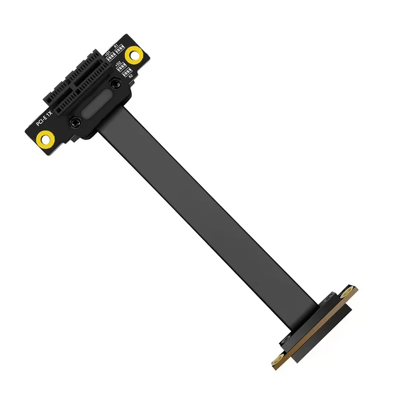 NEW PCI Express 3.0 36Pin 1X to 1X Extension Cable with 3.3V 12V Power LED Dual Vertical 90 Degree Direction PCIE X1 Riser Cable