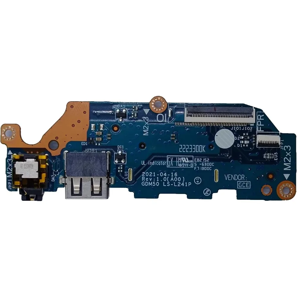 USB Audio SD Card Port Without Cable Replacement for Dell Inspiron 3510 3511 3520 I/O Board GDM50 LS-L241P 0C6CMN C6CMN