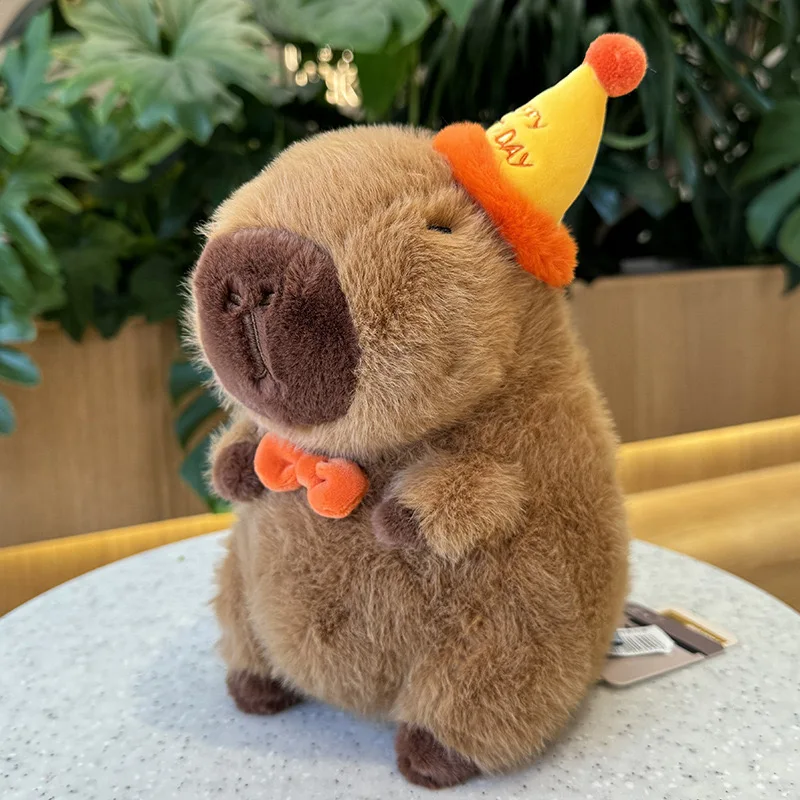Capibara muñeco de peluche lindo Capibara Anime juguete esponjoso Kawaii Plushie muñeca de feliz cumpleaños regalo para niña amiga animales de peluche suaves
