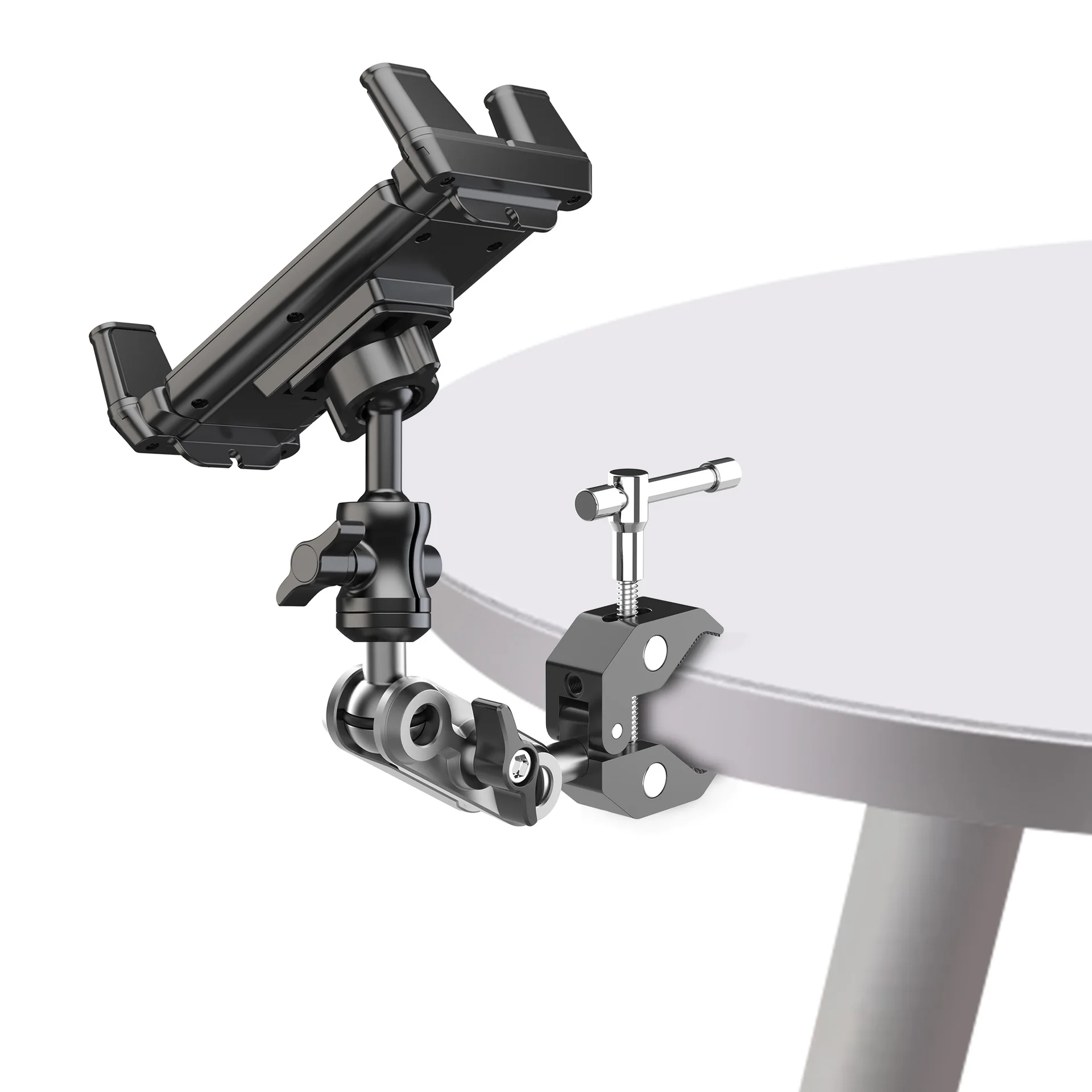 Universeller Tablet-Halter für Laufband, Heimtrainer, Kinderwagen, Rollstuhl, Golfwagen, Rollenhalterung mit Klemme – Detail 6